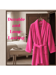 Mens and Ladies Shawl Collar Bathrobe 100% Egyptian Cotton Unisex Shawl Collar Dressing Gown Terry Towelling Bathrobe One Size