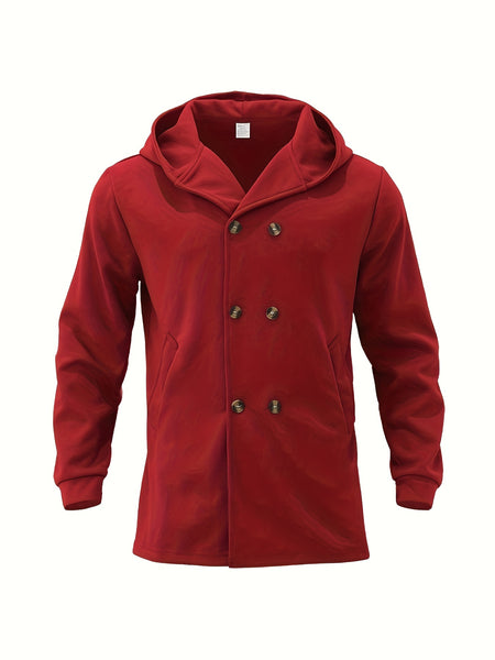 2024 Foreign Trade New Product Men'S Mid-Length Slim Fit Windbreaker Hooded Casual Pure Coat Performance Clothing