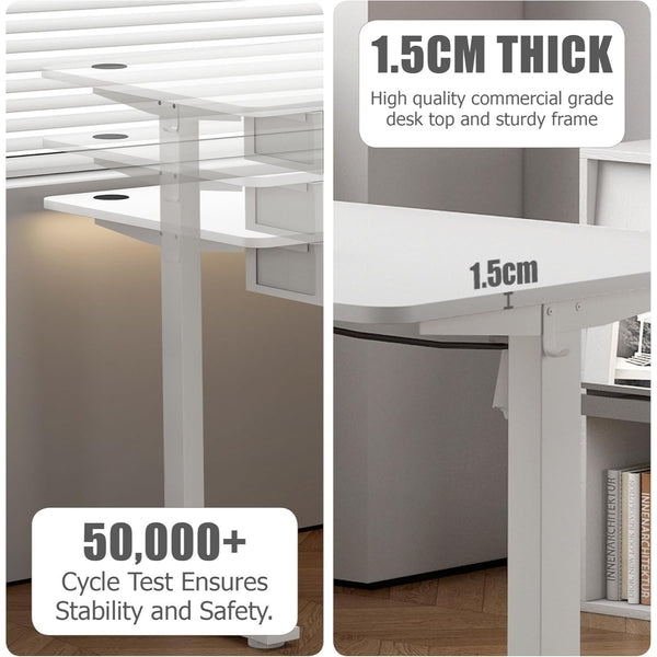 Electric Standing Desk, Sit Stand Table, Height Adjustable Electric Standing Computer Desk with USB Charging Port and Desk Drawer for Home Office