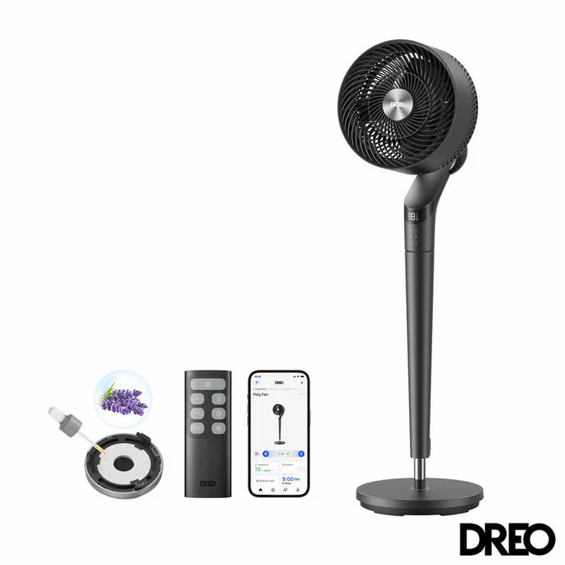 DREO Turbopoly™ 350S Smart Pedestal Fan with 3D Oscillation
