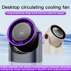 2025 New Upgrade Large Battery Portable Fashion Desk Fan Air Conditioner, 5-Speed Wind Cooling