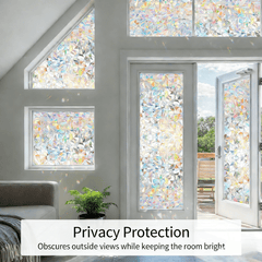 Frosted Window Film 39x23 Inch Self Adhesive Privacy Film Bubble Free Static Cling Anti-UV Glass Sticker Easy to Install for Home Office Bathroom Door Window Decor