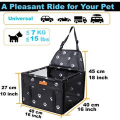 Pet Dog Car Seat, Pet Carrying Basket Suitable for Small Dogs And Cats, Foldable Pet Travel Car Seat Box