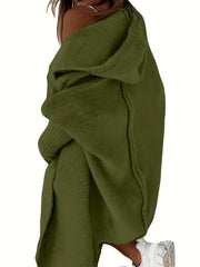 Oversized Hooded Cardigan for Winter And Autumn, Long-Sleeve Casual Sweater, Women'S Clothing