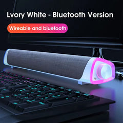4D Computer Speaker Bar Stereo Sound Subwoofer Bluetooth Speaker for Macbook Laptop Notebook PC Music Player Wired Loudspeaker