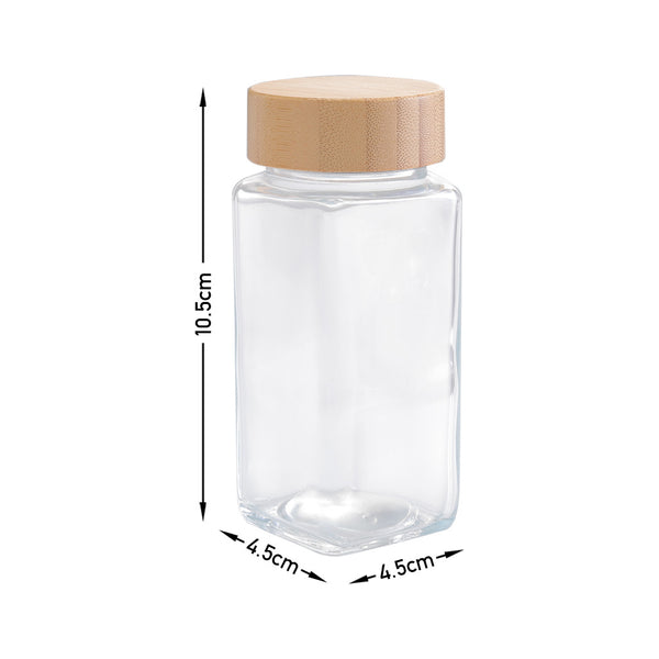 24pcs Glass Spice Jars Bamboo and Plastic Lids Storage Bottles Containers Pots Seasonings Container Canister with Shaker Lids