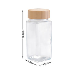 24pcs Glass Spice Jars Bamboo and Plastic Lids Storage Bottles Containers Pots Seasonings Container Canister with Shaker Lids