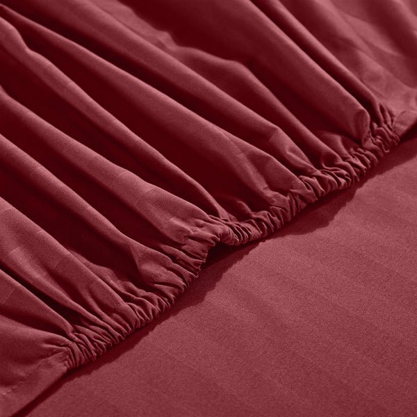 1pc Extra Deep Striped Fitted Sheet 40cm – Soft & Comfortable Microfiber Bedding, Breathable & Smooth, Machine Washable Bed Sheet Suitable for Bedroom