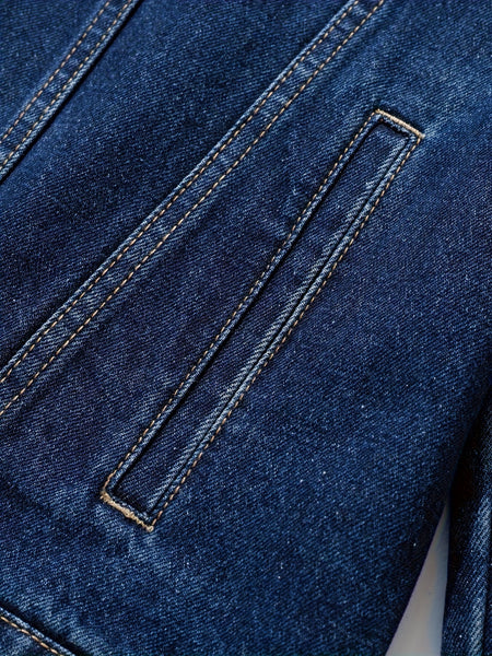 Men's Casual Slim Jacket Vintage Lapel Denim Jacket