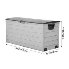 290L Lockable Waterproof Storage Box – Heavy-Duty Outdoor Deck Chest with Wheels Garden & Patio Recycling Bin Organizer for Tools, Cushions (112*49*54cm)