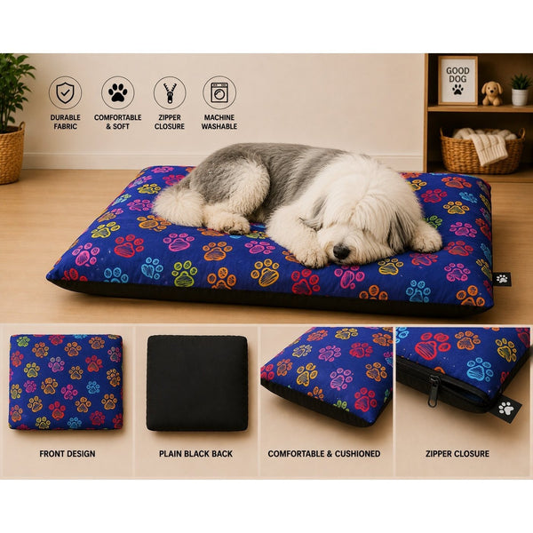 Dog Pet Bed with Removable Zipped Cover Large 95cm x 65cm Soft Washable Cushion