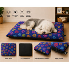 Dog Pet Bed with Removable Zipped Cover Large 95cm x 65cm Soft Washable Cushion