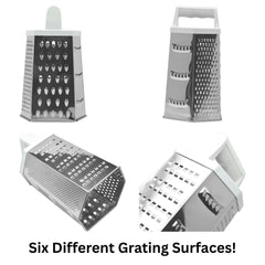 Cheese Grater - Stainless Steel Six Way Grater, 13.6 cm Vegetable Shredder Fruits Slicer