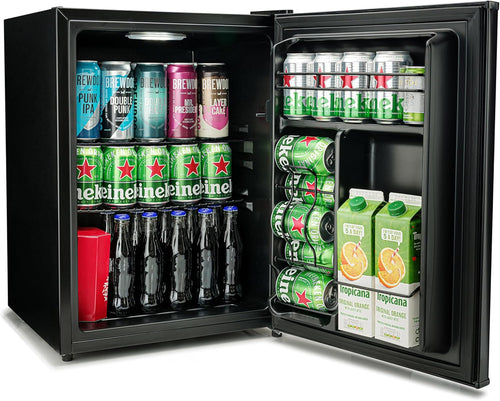 Subcold Cave60 LED Solid Door Beer Fridge for Wine & Drinks | Mini Chiller with Can Dispenser | 54 Cans (Black)