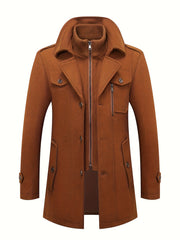 (Pearson OBM) Fall Winter Men'S Business Tweed Coat Fashion Double-Lapel Tweed Men'S Jacket