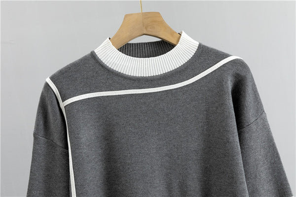 New Casual Checkered Sweater Set for Women - Trendy Style, Ideal for Spring, Autumn, And Winter