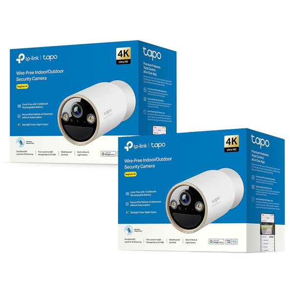 Tp-Link Tapo C460 4K 8MP Battery Powered Outdoor Security Camera -2 Pack