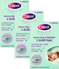Calpol Vapour Plug Refills XL 10 Count (Pack of 1), Lavender & Chamomile, Helps with Clear and Easy Breathing, Vapour Plug in & Nightlight Refill Pads for Soothing 8 Hour Night-Time, 3+ Months