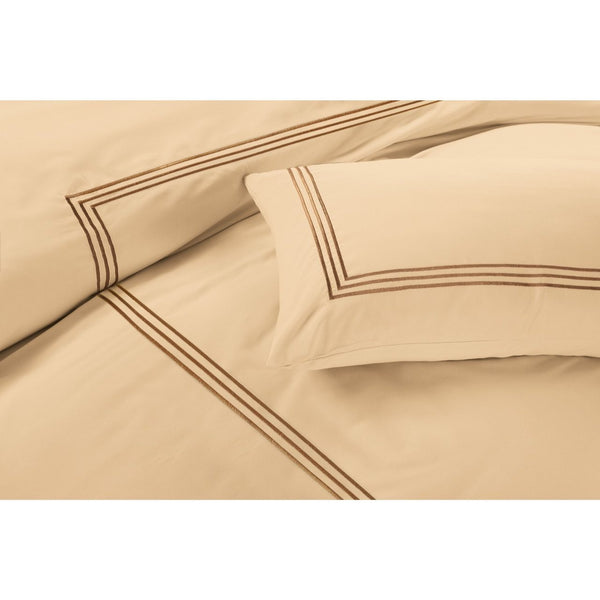 Embroided Baratta Stitch Duvet Cover Set with Matching Pillowcases - Ultra-soft Brushed Microfibre – Chic & Modern Design – Easy Care & Machine Washable