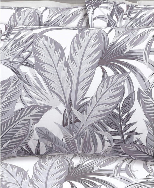 Night Comfort Breathable Duvet Cover with Pillowcases | 100% Polycotton Percale Exclusive Peyton Grey White Design | Machine Washable and Non-Allergenic Bedding Set