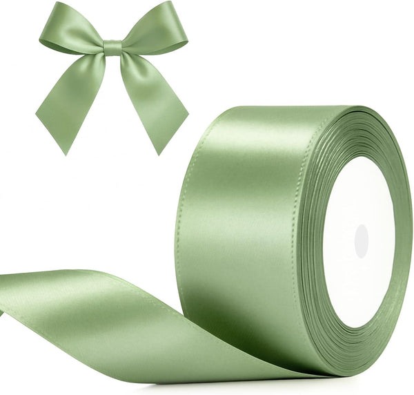 G2PLUS White Stain Ribbons - 22M Thick Fabric Gift Wrap Ribbons for Crafting, Wedding & Valentine'S Day Decoration