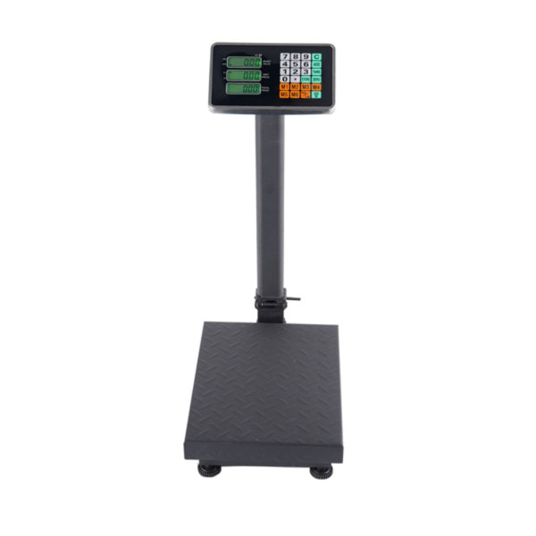 Maximum load-bearing capacity of 100kg, high-precision platform scale, durable dark gray stainless steel material, 40 x 30 x 70. The large scale surface can store unit price memory and accumulate 50g division values. It can store 5 unit prices and 99 cumu