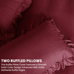 3-Piece Ruffle Frilled Duvet Cover Set – Soft, Comfortable Bedding with Pillowcases, Button Closure, Elegant Layered Design