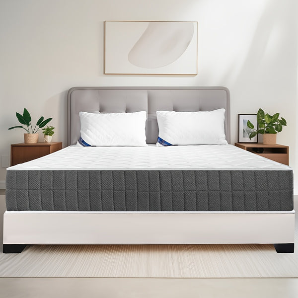 20Cm Medium-Firm Spring Hybrid Double Mattress Featuring Silent Innerspring And Pocket Springs for Comfortable Sleep, Available in All Sizes - Single/Small Double/Double, Mattress Delivered in a Box