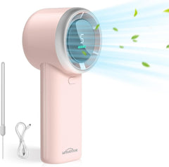 WHATOOK Handheld Fan, 2024 Powerful High Speed Cooling Turbo Mini Fan with LED Display, 5 Speeds USB Rechargeable Portable Fans, 2H Fast Charging, Personal Small Stylish Travel Fan for Woman Outdoor