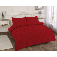 PINTUCK PLEATED ALFORD EGYPTION COTTON MIX DUVET COVER WITH PILLOW CASEA ALL SIZES SINGLE DOUBLE KING SUPER KING