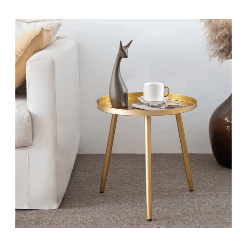 Metal End Table, Round Side Table, Nightstand/Small Tables for Living Room, Accent Tables Cheap, Side Table for Small Spaces,41.5 × 46.5 cm
