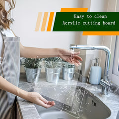 Food-Grade Acrylic Cutting Board, Durable And Easy to Clean, Slip-Resistant Design, with Protective Edges, Kitchen Prep Tool, Modern Style, Suitable As a Gift