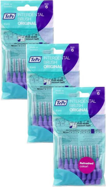 Tepe Interdental Brush, Original, Yellow, 0.7Mm/Iso 4, 8Pcs, Efficient Cleaning between Teeth, Plaque Remover and Dental Flosser for Small Gaps