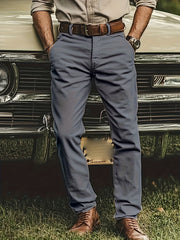 [Tongtongbang Selection OBM] 2pcs Set of Stretch Men'S Chino Pants, Light Business Semi-Formal Casual Straight Trousers