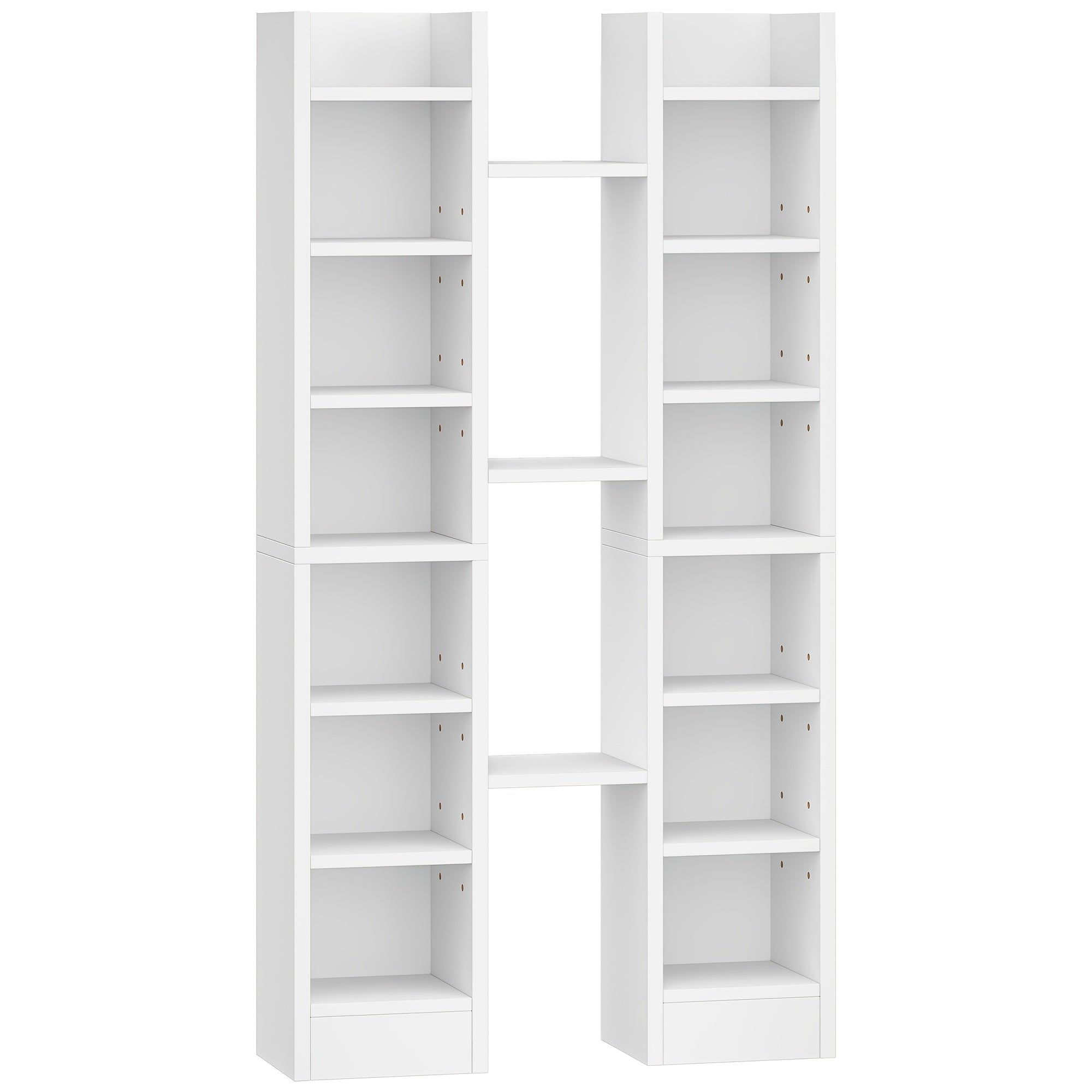 CD Shelf, 14-Tier Open CD Stand, Two-Piece Media Shelf, Freestanding Shelf, Stand Or Display Case, for Living Room, Study, 17 X 20 X 213cm, White