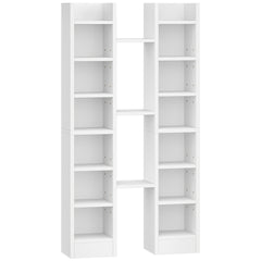 CD Shelf, 14-Tier Open CD Stand, Two-Piece Media Shelf, Freestanding Shelf, Stand Or Display Case, for Living Room, Study, 17 X 20 X 213cm, White