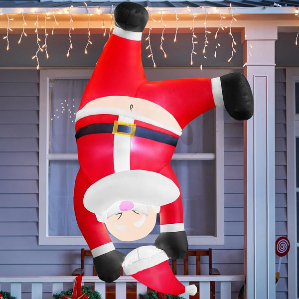 Joiedomi 6 FT Christmas Inflatable Santa with Gift Bag, Blow up Xmas Inflatable Decorations with Build in Leds for Christmas Decor, Yard Indoor Outdoor Garden Lawn Winter Decorations