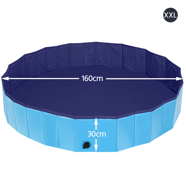 Costoffs Pet Pool Foldable Dog Swimming Pool, Pet Pool Portable Bathing Swimming Tub for Garden/Beach/Yard/Home, L/XL/XXL/XXXL, Blue/Grey/Black/Ocean Blue