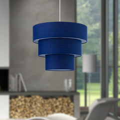 Set of 2 Barty - Navy Blue 38cm Tiered Pendant Shades