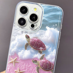 Phone Case - Space. Pink Beach Turtle Pattern Phone Case, Suitable for Iphone 17 Air/16/15/14/13/12/11/Plus/Pro/Pro Max And Galaxy S, A Series/S22/S23/S24 FE/S25/S26 ULTRA Plus, Pixel/Xiaomi/Moto.It Is The First Choice of Gift for Family
