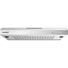 Midea COMFEE' 60 Cm Visor Cooker Hood - Compact LED Under Cabinet Hood, Wall-Mounted Extractor Fan for 600 Mm Kitchen Areas, Home-Friendly Top Vented Stainless Steel Range Hood [Energy Class B]