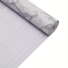 10M Self Adhesive Grey White Marble Effect Vinyl Wrap Film for Kitchen Worktops Wall Floor Sticker