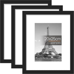 3 Pack A4 Picture Frame, A4 Black Picture Frames 21 X 29,7 Cm, Frame Wall Hanging Landscape or Portrait Orientation