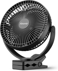 Koonie 10000Mah Clip on Fan, 8 Inch Portable Fans, Rechargeable USB Fan, 360° Rotate & 4 Speeds, Strong Airflow, Sturdy Clamp for Office Desk Golf Car Outdoor Travel Camping Tent Gym Treadmill