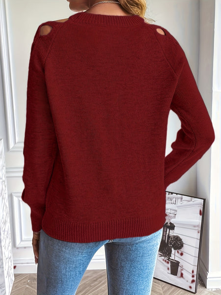 Directional Spring Summer 2026 New Style Solid Color Hollow Out Pullover Sweater