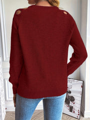 Directional Spring Summer 2026 New Style Solid Color Hollow Out Pullover Sweater