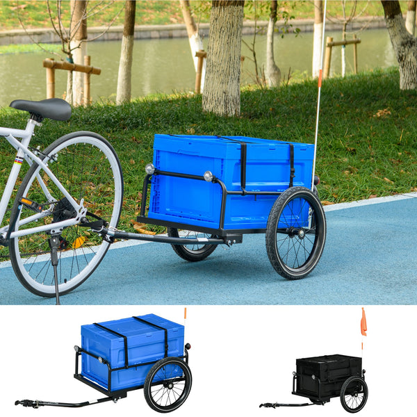 Bicycle Cargo Trailer with 65L Foldable Storage Box and Safe Reflectors