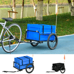Bicycle Cargo Trailer with 65L Foldable Storage Box and Safe Reflectors
