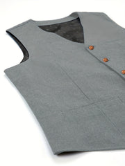Men'S Vest Wool Blend Herringbone Vintage Men'S Fashion Vest, Groom Best Man Formal Wedding Party Casual Vest