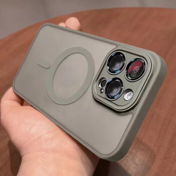 Phone case: Luxury Matte Armor for Magnetic Wireless Charging Case for iPhone 11 12 13 14 15 16 Pro Max Plus Shockproof Hard Cover